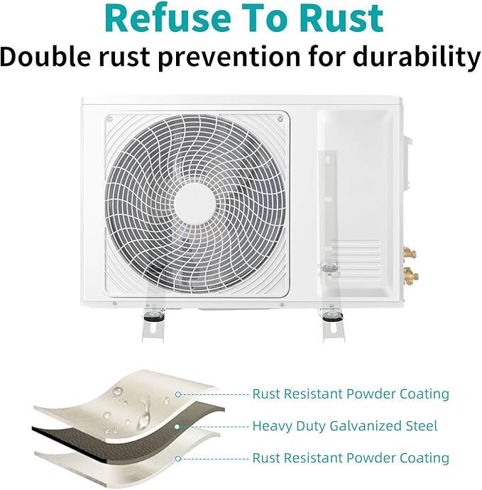 Mini Split Condenser Bracket Noise Cancelling Secure Mount FREE SHIPPING