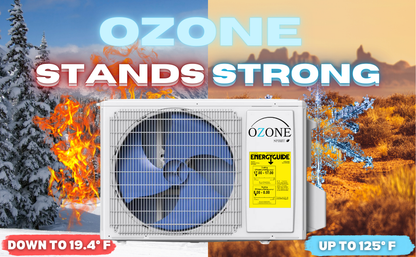 Ozone 12,000 BTU AC + Heat Kit 110v; 17 Seer, 8.5 HSPF2 Conventional R410a